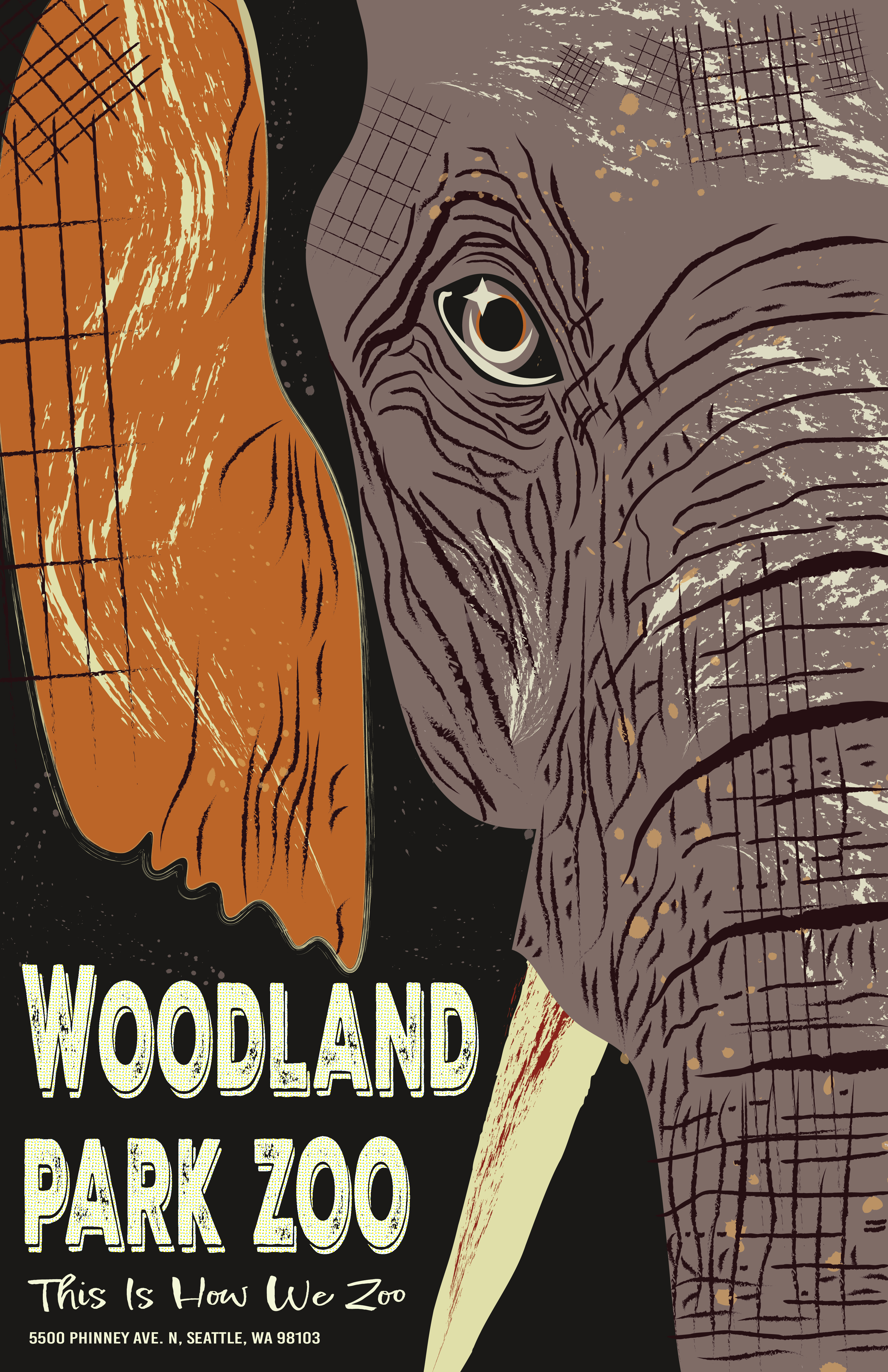 Poster for a zoo featuring an elephant